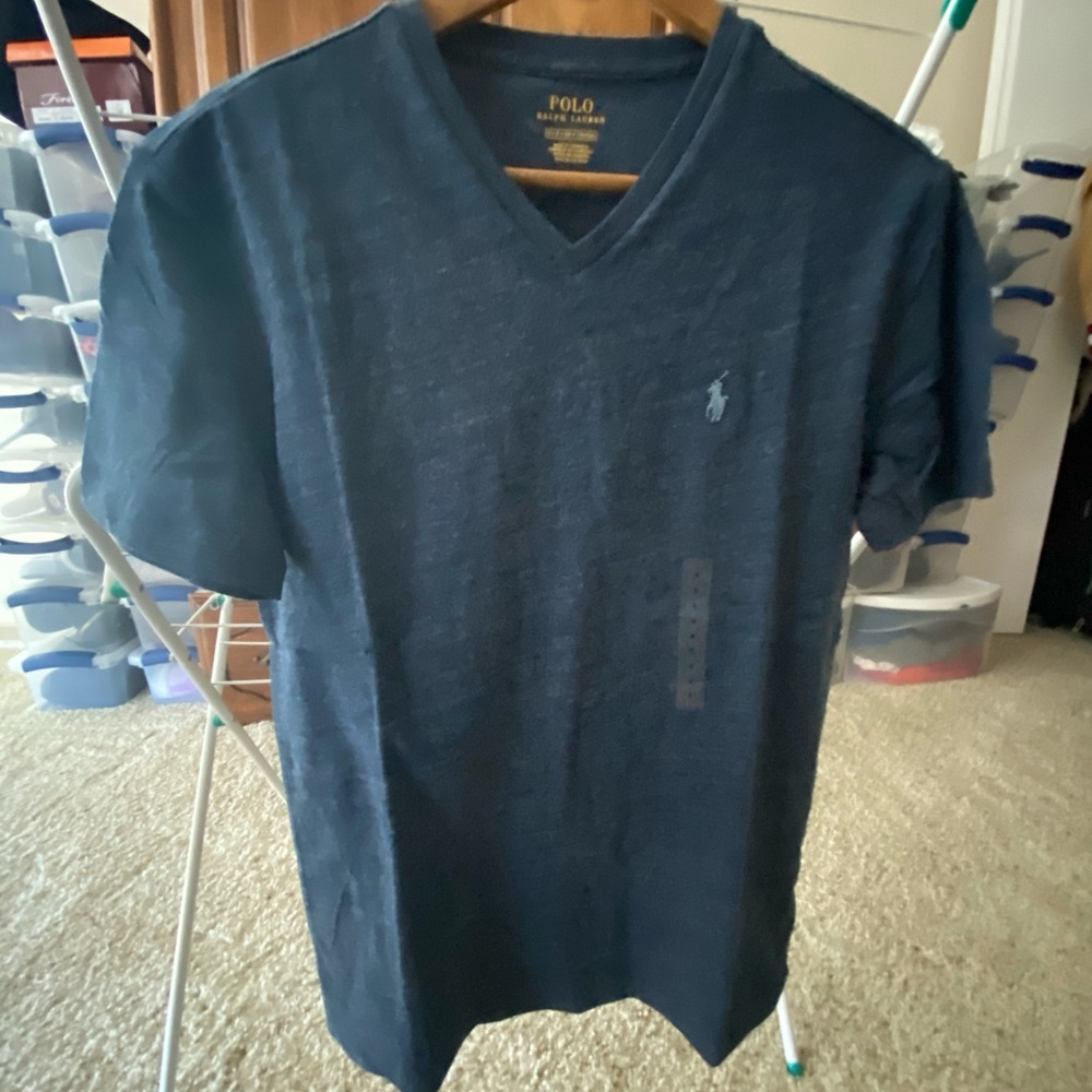 Blue V neck Ralph Lauren T shirt
